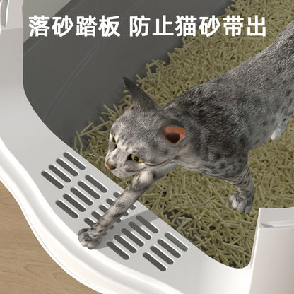 Large Fully Enclosed Cat Litter Box Deodorant Anti-splash Oversized Cat Toilet Semi-closed Dual-use Cat Litter Box In Stock Wholesale