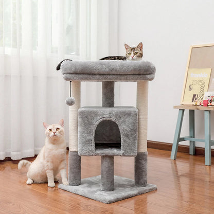 Cat Tree Condo Scratcher For Kitten Natural Sisal Scratching Post Training Toy Ball 2 Color Large Cozy House