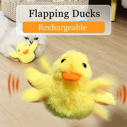 Flapping Duck Cat Toys Interactive Electric Bird Toys Washable Cat Plush Toys with Vibration Sensor Cats Game Toys Kitten